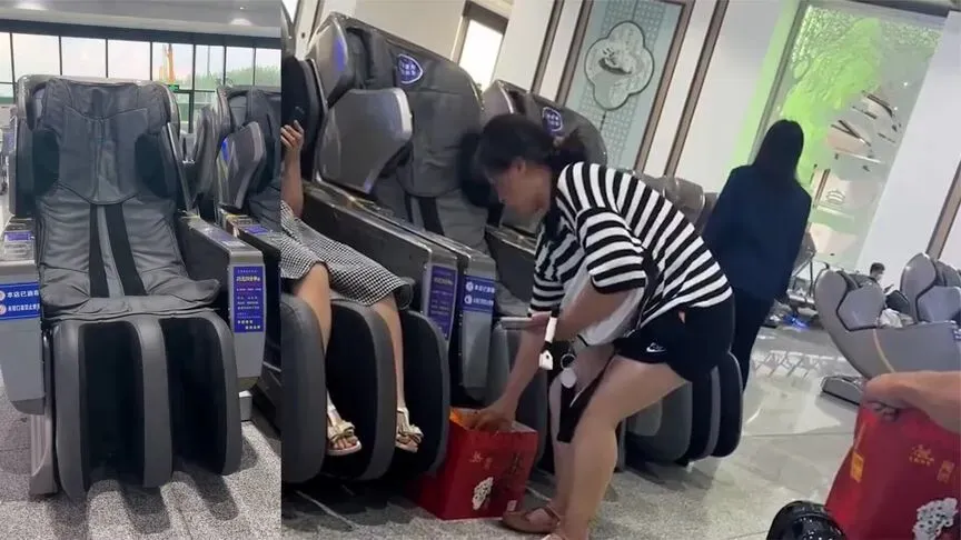 旅客坐按摩椅休息遭驱赶 车站回应